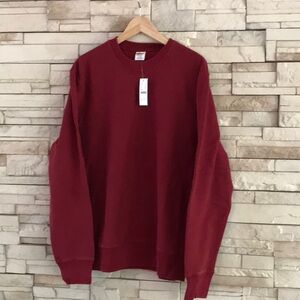 NWT J. CREW 14 OZ HERITAGE FLEECE SWEATSHIRT IN BURGANDY LARGE